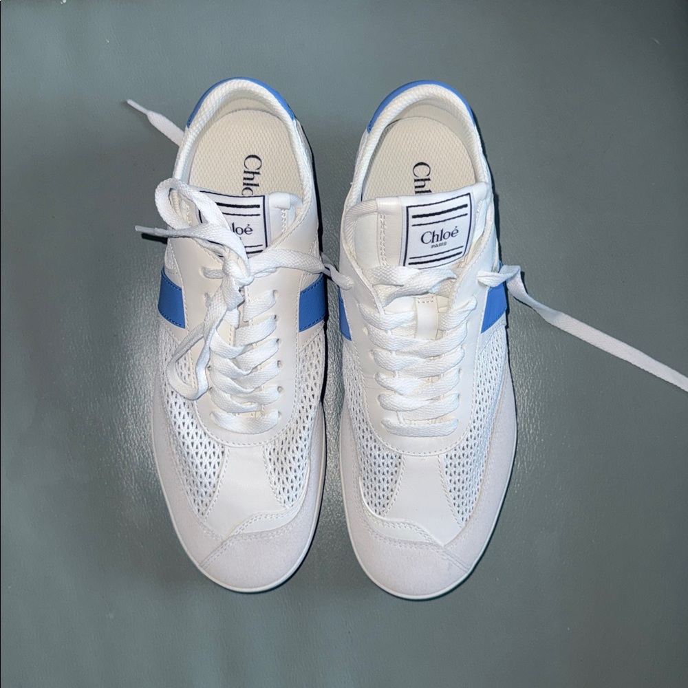 Chloe NWT Authentic Chloé Kick Leather & Mesh Sneaker - Picture 3 of 10